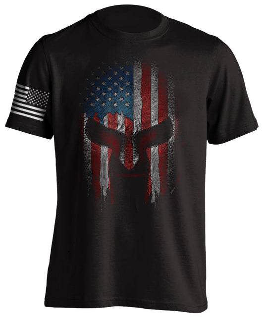 Spartan Warrior USA Flag Military MMA American Fighter Fitness Bodybuilder T-Shirt Best Seller Tactical Grind