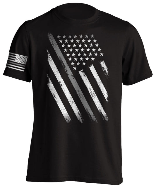 Thin Grey Line Correctional Officers US Flag Distressed Short Sleeve T-Shirt Tactical Grind