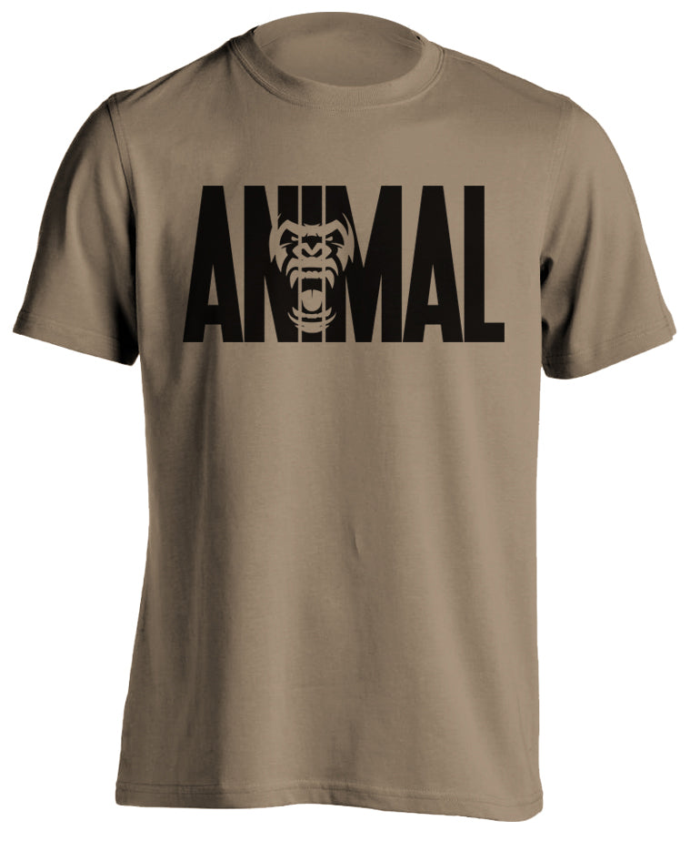 Animal Gym Bodybuilding Fitness T-Shirt Brown Savana