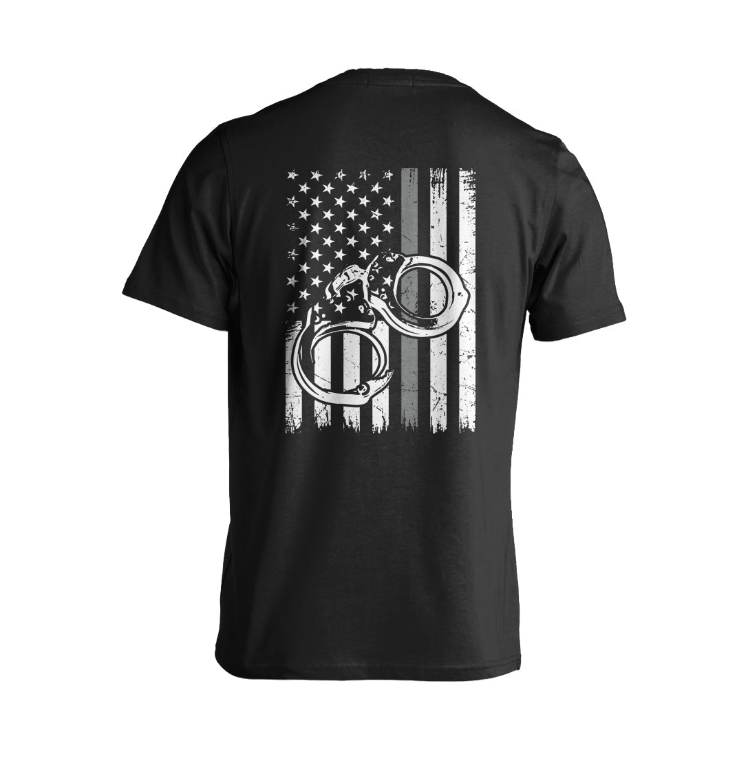 Correctional Officer Thin Gray Line T-Shirt US Flag Tactical Grind