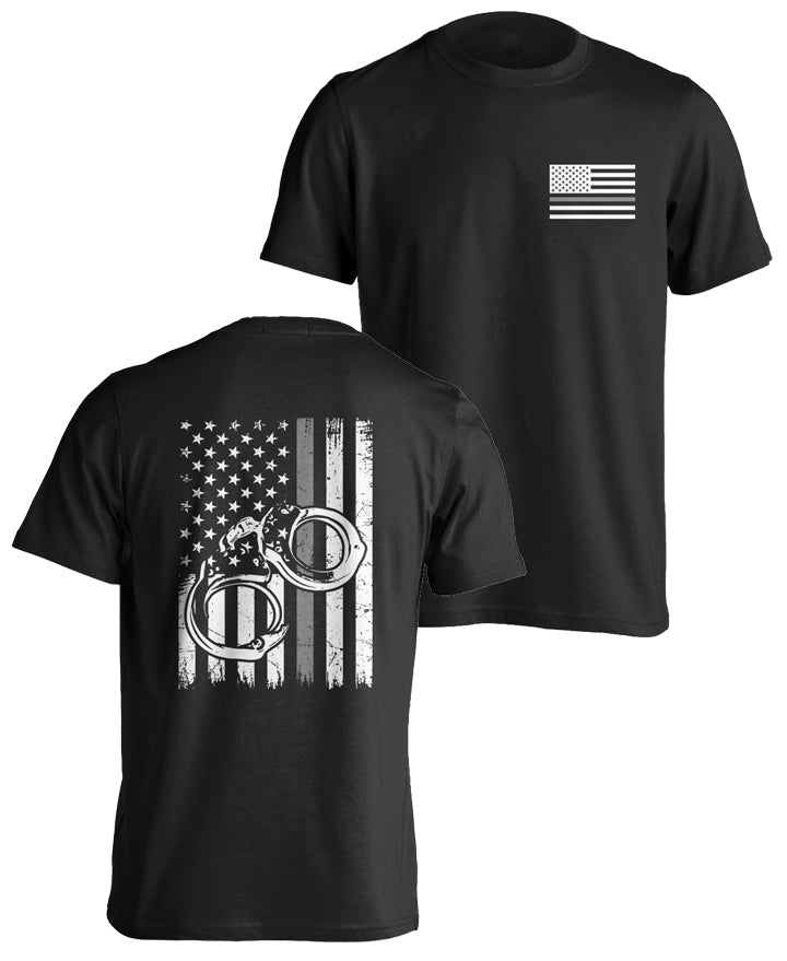 Correctional Officer Thin Gray Line T-Shirt US Flag Tactical Grind