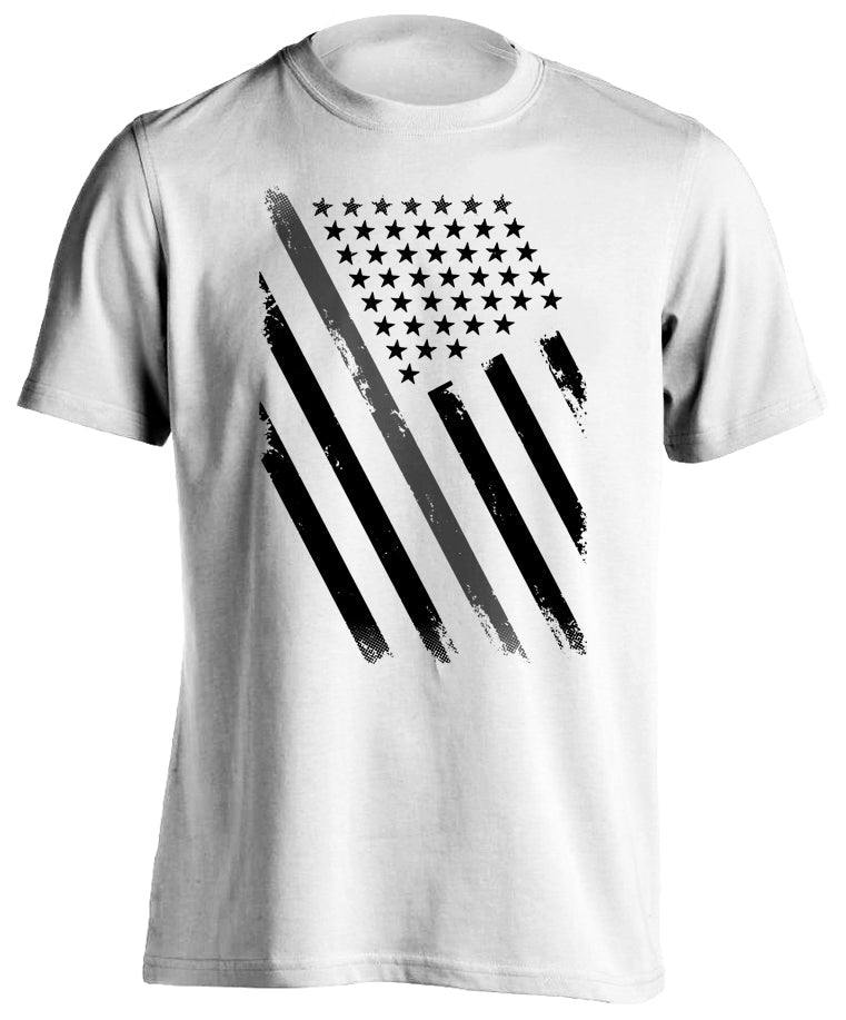 Correctional Officers Tactical Thin Grey Line Prison Guard T-Shirt Sand Color US Flag Distressed Tactical Grind