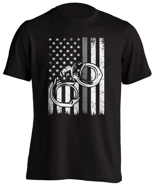 Corrections Officer T-Shirt Thin Gray Line Patriotic Tactical Grind