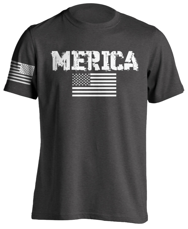 Merica Patriotic American T-Shirt US Flag Short sleeve Tactical Grind