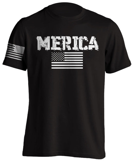 Merica Patriotic American T-Shirt US Flag Short sleeve Tactical Grind