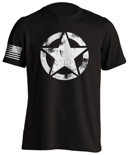 Tactical Military Star Move Forward US Flag Distressed T-Shirt Tactical Grind