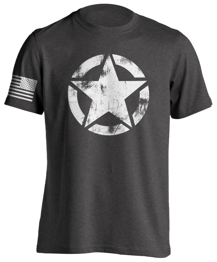 Tactical Military Star Move Forward US Flag Distressed T-Shirt Tactical Grind