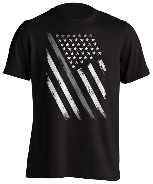 Thin Grey Line Correctional Officers T-Shirt US Flag Distressed Tactical Grind