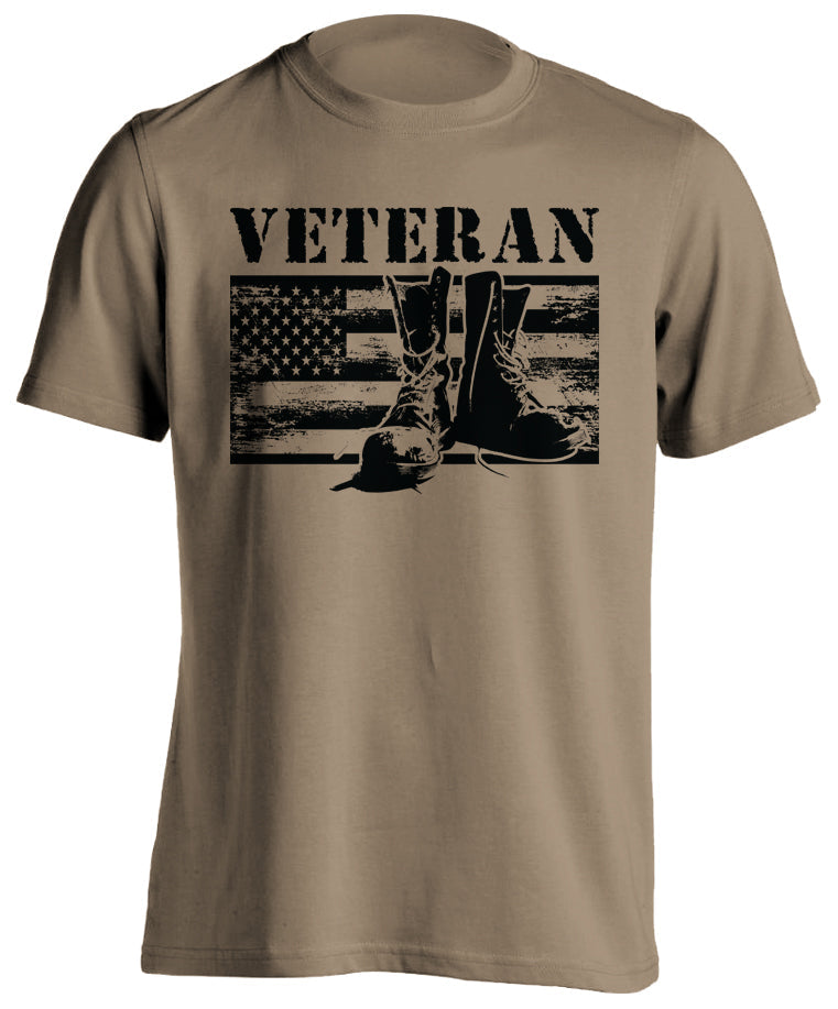 United States of America Veteran Men's T-shirt Military Patriotic US Flag Honorable Vet Tactical Grind