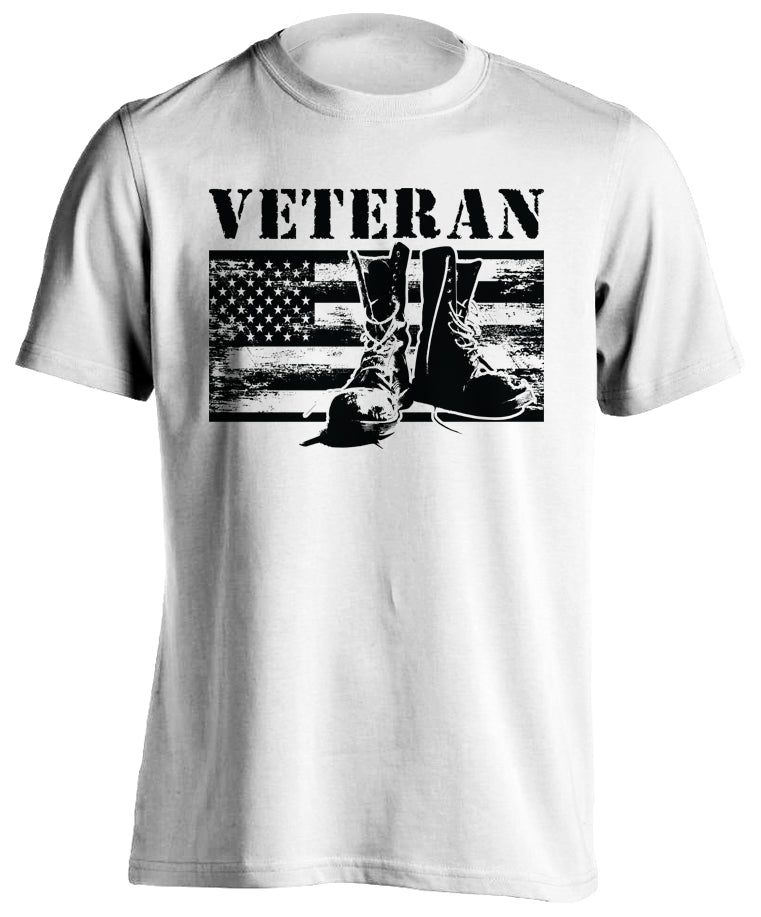 United States of America Veteran Men's T-shirt Military Patriotic US Flag Honorable Vet Tactical Grind